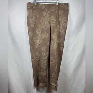 Isaac Mizrahi Live! 24/7 Stretch Printed Pant Brown 24T